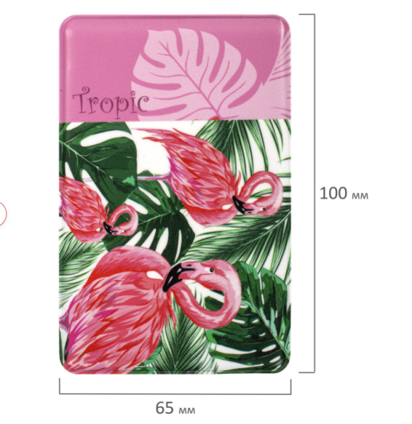 Обложка-карман для проездных документов, карт, пропусков Tropic, 100х65 мм, МИКС